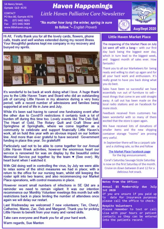 August September Newsletter