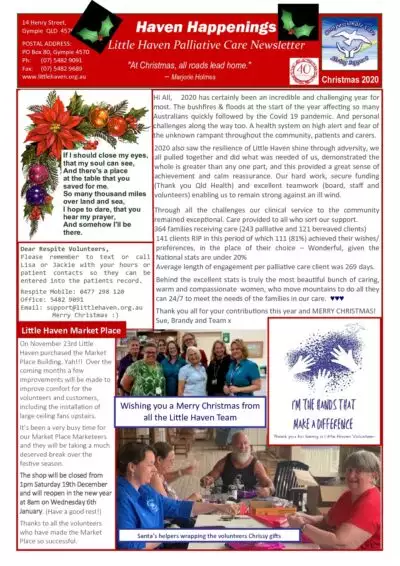 December 2020 Newsletter